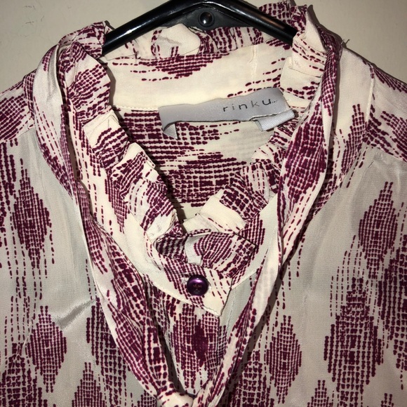 Rinku Anthropology button down fuchsia blouse Sm - Picture 6 of 6